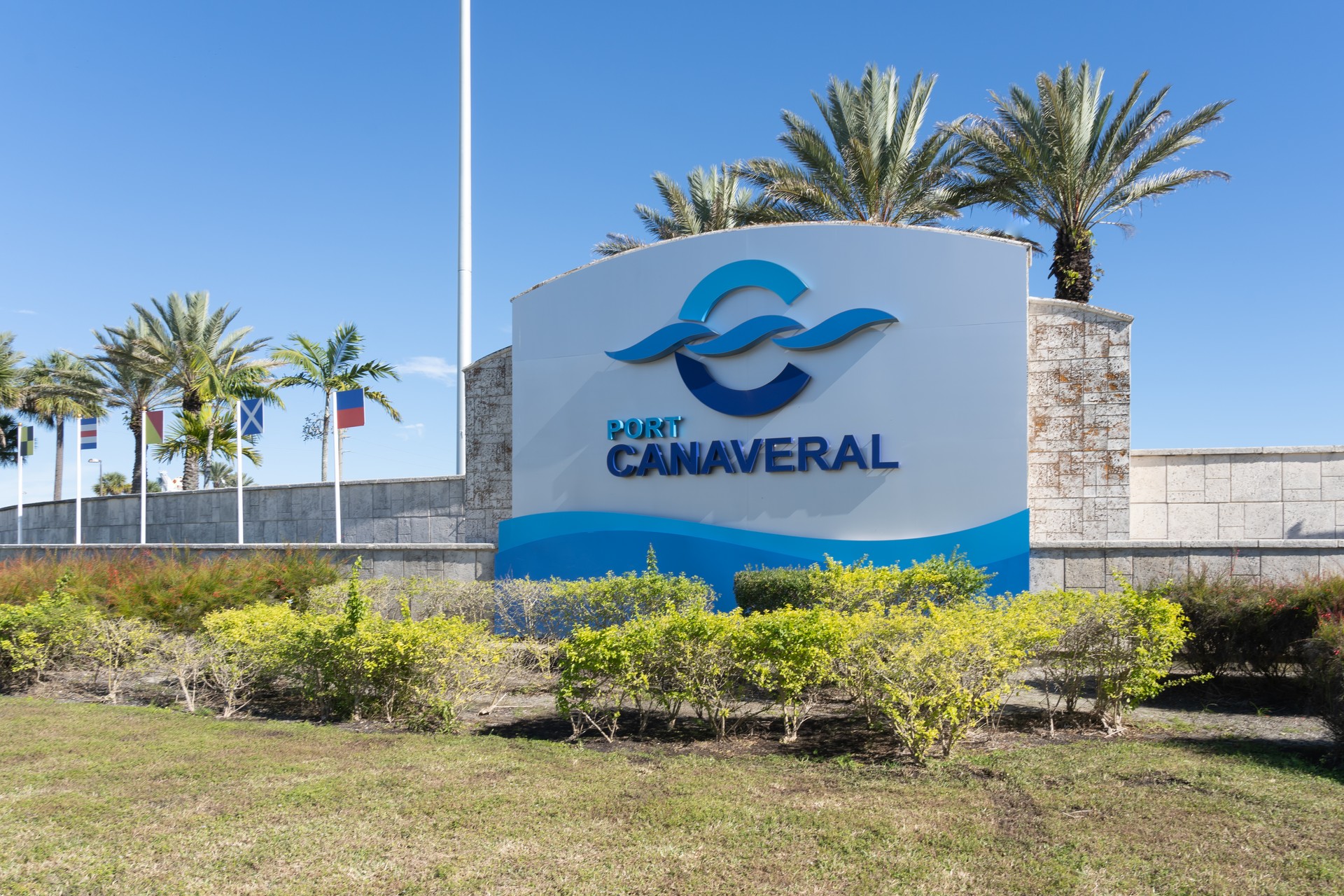 Port Canaveral  sign in Cape Canaveral, Fl, USA.